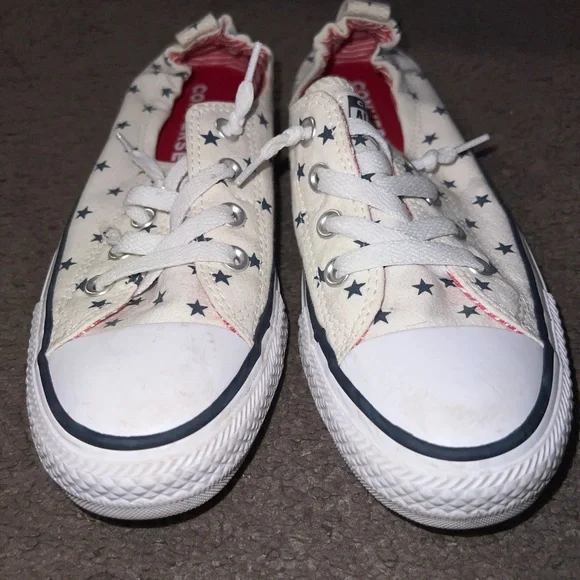 Converse All Star Sneakers White and Blue Stars - Picture 4 of 7